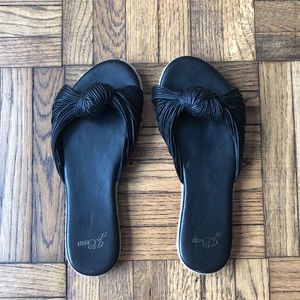 J. Crew Black Leather Slide Sandal, SZ 6.5